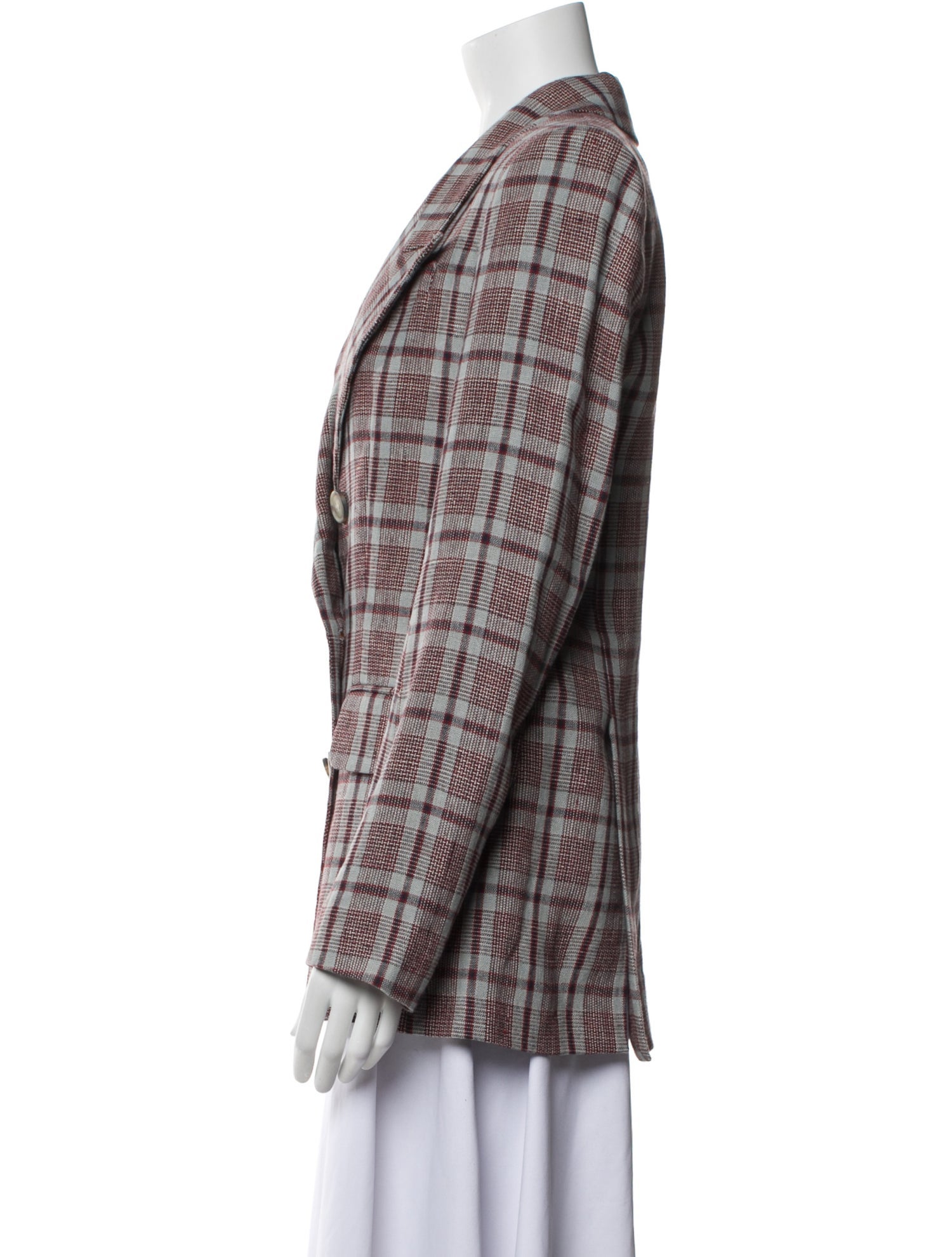 Étoile Isabel Marant Linen Plaid Print Blazer