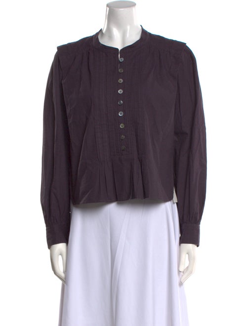 Étoile Isabel Marant Crew Neck Long Sleeve Button-Up Top