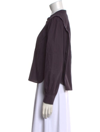 Étoile Isabel Marant Crew Neck Long Sleeve Button-Up Top