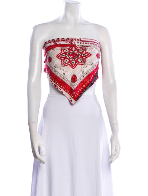 Étoile Isabel Marant Printed Strapless Crop Top