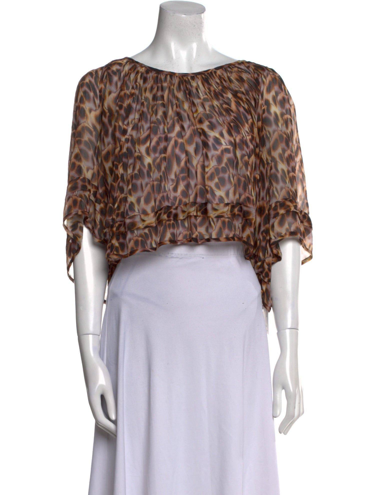 Étoile Isabel Marant Animal Print Scoop Neck Crop Top