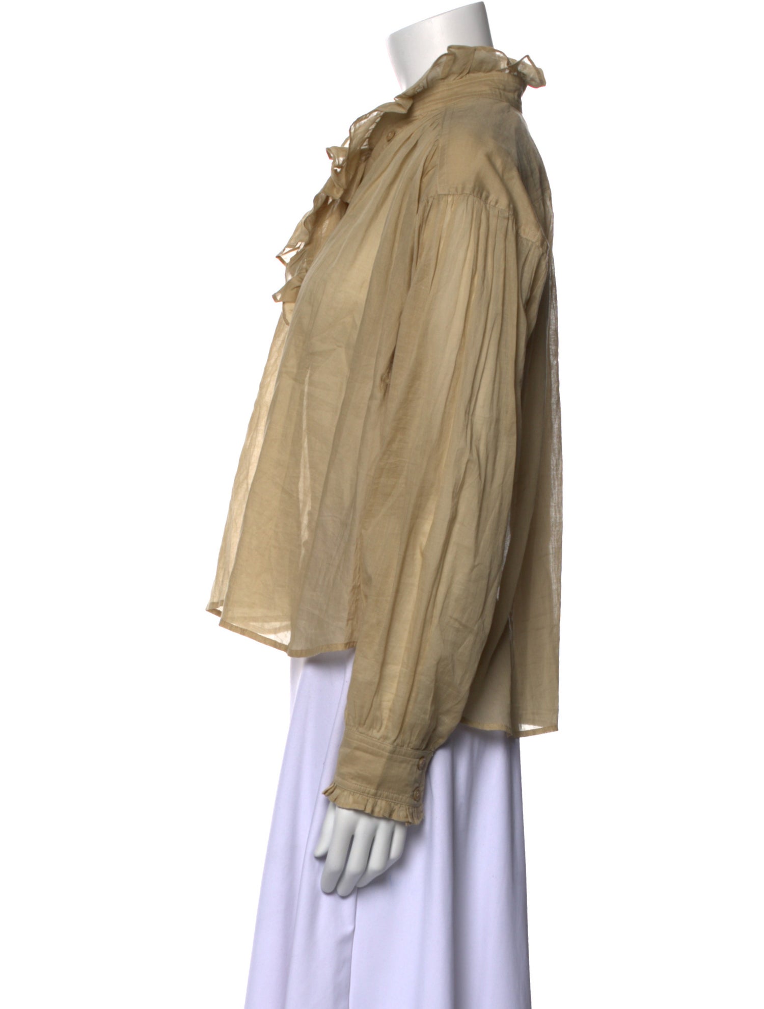 Étoile Isabel Marant Mock Neck Long Sleeve Button-Up Top