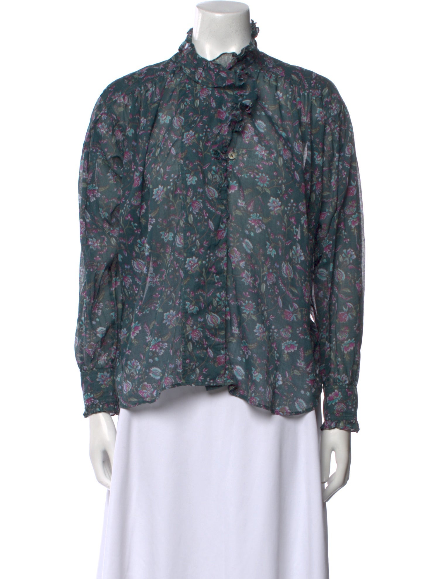 Étoile Isabel Marant Floral Print Mock Neck Blouse
