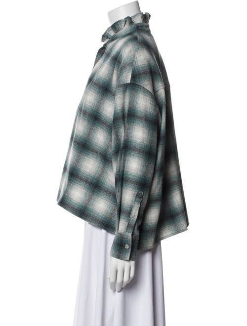 Étoile Isabel Marant Wool Plaid Print Button-Up Top