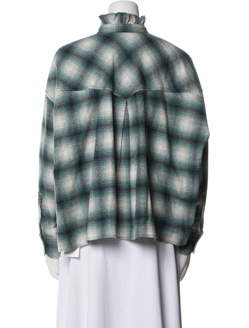 Étoile Isabel Marant Wool Plaid Print Button-Up Top