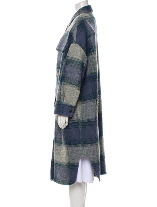 Étoile Isabel Marant Wool Plaid Print Faux Fur Coat