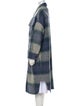 Étoile Isabel Marant Wool Plaid Print Faux Fur Coat