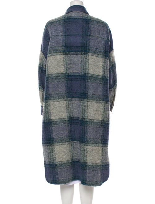 Étoile Isabel Marant Wool Plaid Print Faux Fur Coat