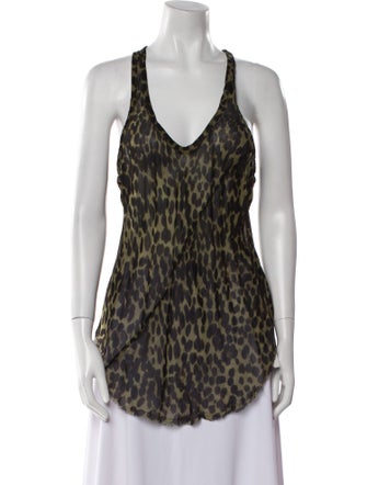 Étoile Isabel Marant Animal Print V-Neck Top