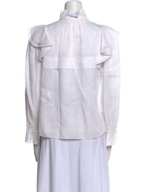 Étoile Isabel Marant Linen Mock Neck Button-Up Top