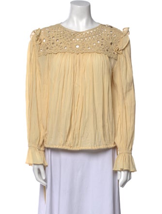 Étoile Isabel Marant Scoop Neck Long Sleeve Blouse