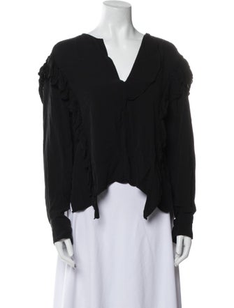 Étoile Isabel Marant V-Neck Long Sleeve Blouse