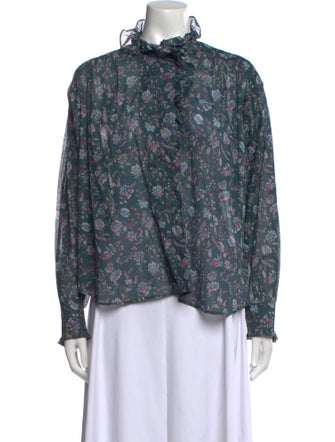 Étoile Isabel Marant Floral Print Mock Neck Blouse