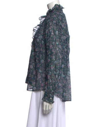 Étoile Isabel Marant Floral Print Mock Neck Blouse