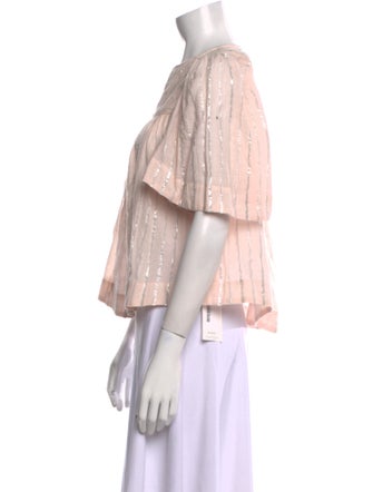 Étoile Isabel Marant Bateau Neckline Short Sleeve Blouse