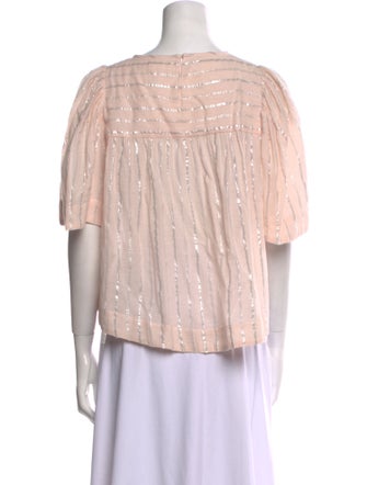 Étoile Isabel Marant Bateau Neckline Short Sleeve Blouse