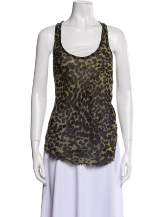 Étoile Isabel Marant Animal Print Scoop Neck Top