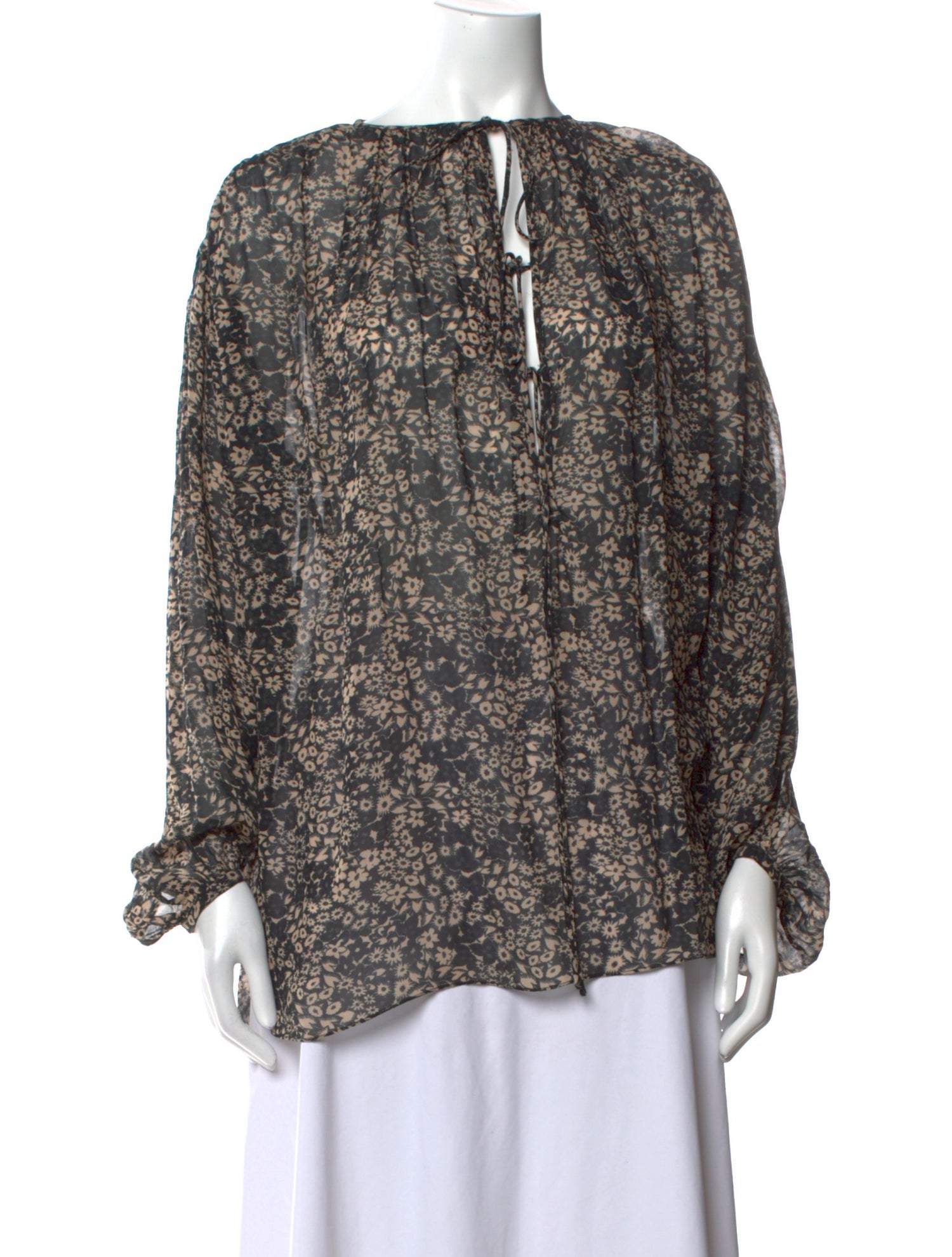 Étoile Isabel Marant Floral Print Tie Neck Blouse