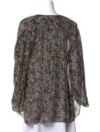 Étoile Isabel Marant Floral Print Tie Neck Blouse