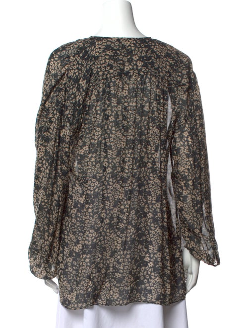 Étoile Isabel Marant Floral Print Tie Neck Blouse
