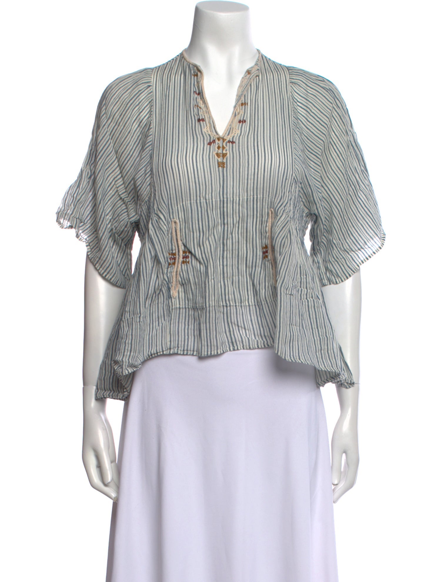 Étoile Isabel Marant Striped V-Neck Crop Top