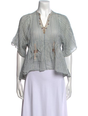 Étoile Isabel Marant Striped V-Neck Crop Top