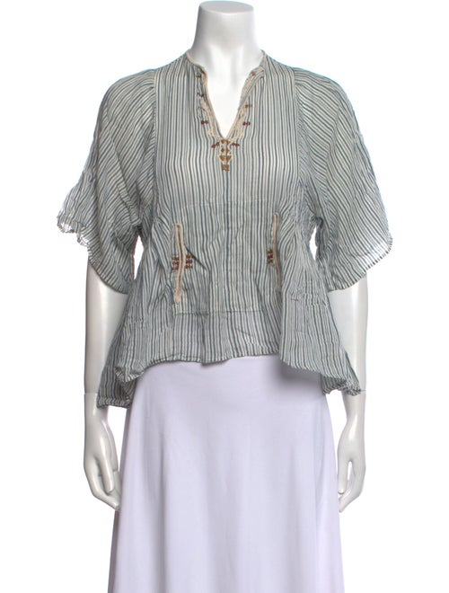 Étoile Isabel Marant Striped V-Neck Crop Top