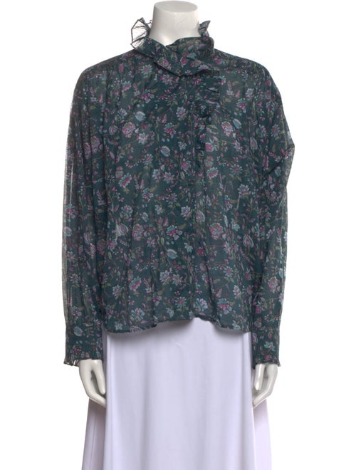 Étoile Isabel Marant Floral Print Mock Neck Blouse