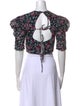 Étoile Isabel Marant Floral Print Crew Neck Crop Top