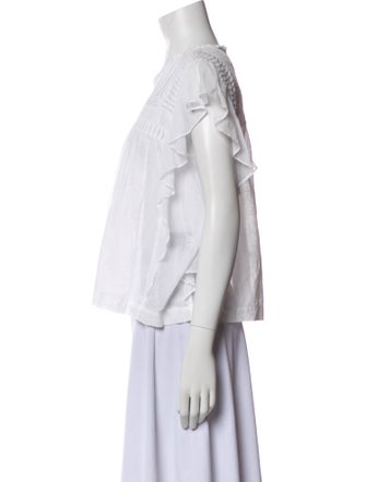 Étoile Isabel Marant Bateau Neckline Short Sleeve Blouse