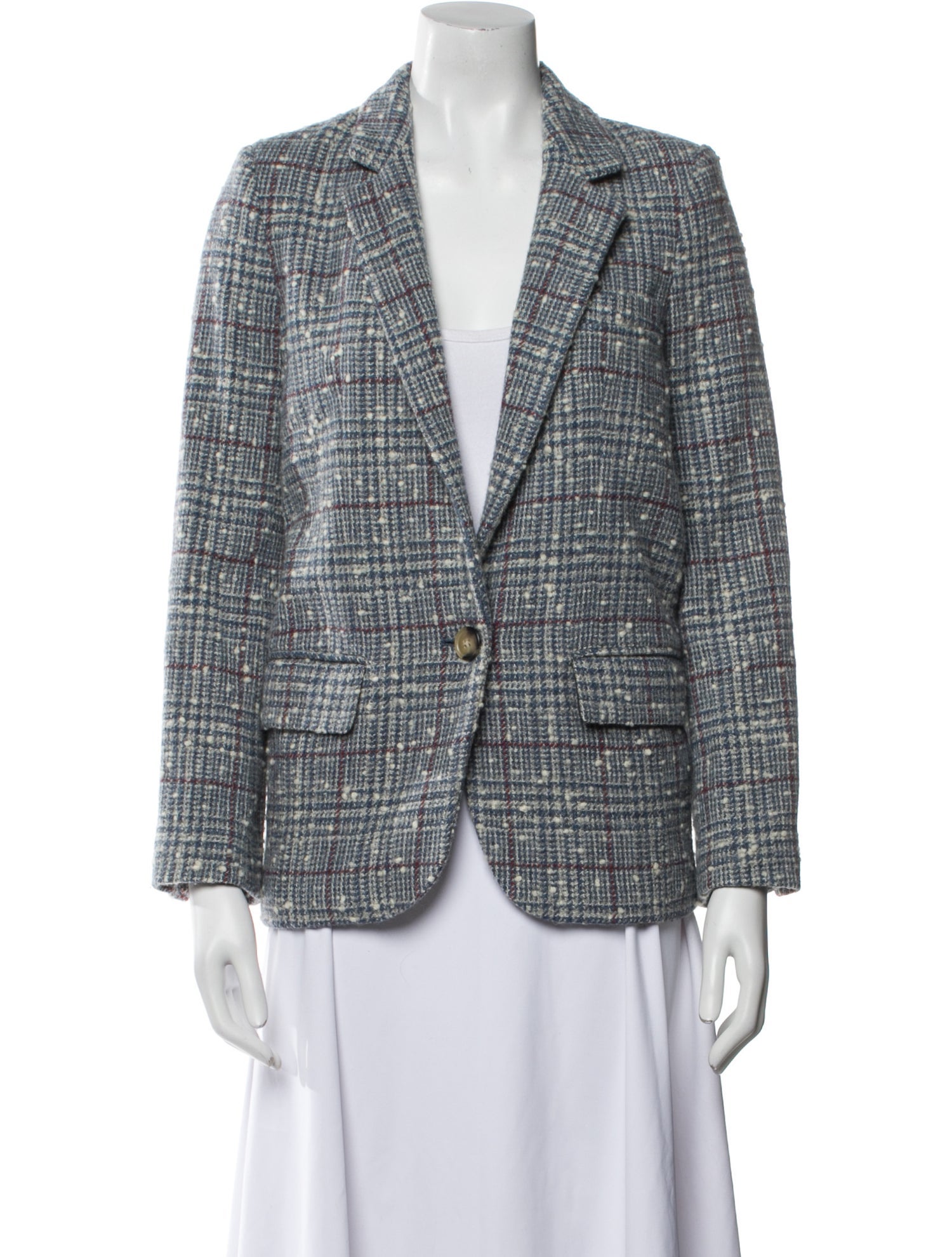 Étoile Isabel Marant Wool Plaid Print Blazer