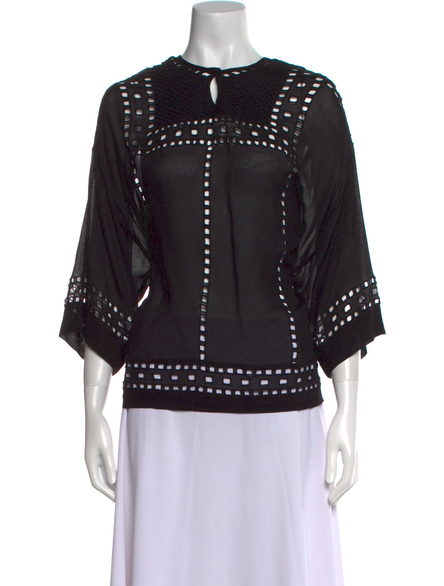 Étoile Isabel Marant Crew Neck Three-Quarter Sleeve Blouse