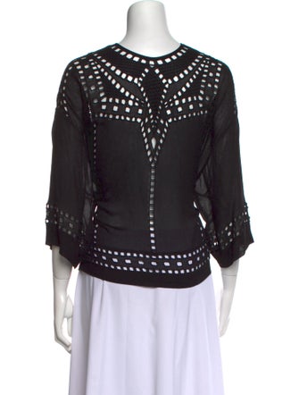 Étoile Isabel Marant Crew Neck Three-Quarter Sleeve Blouse