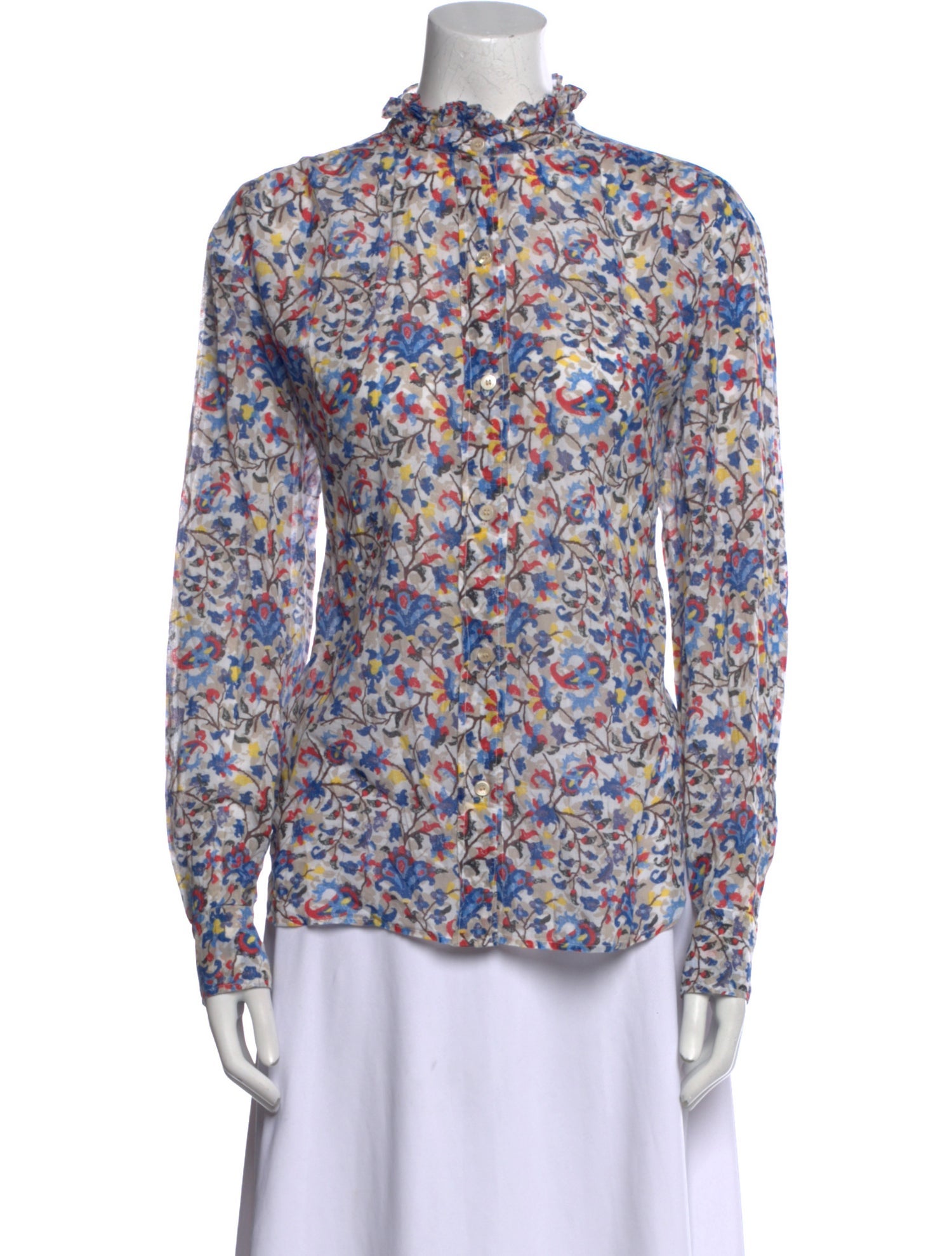 Étoile Isabel Marant Floral Print Mock Neck Blouse