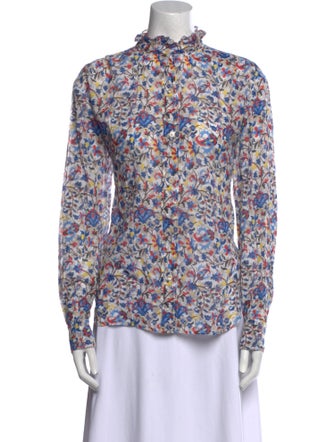 Étoile Isabel Marant Floral Print Mock Neck Blouse