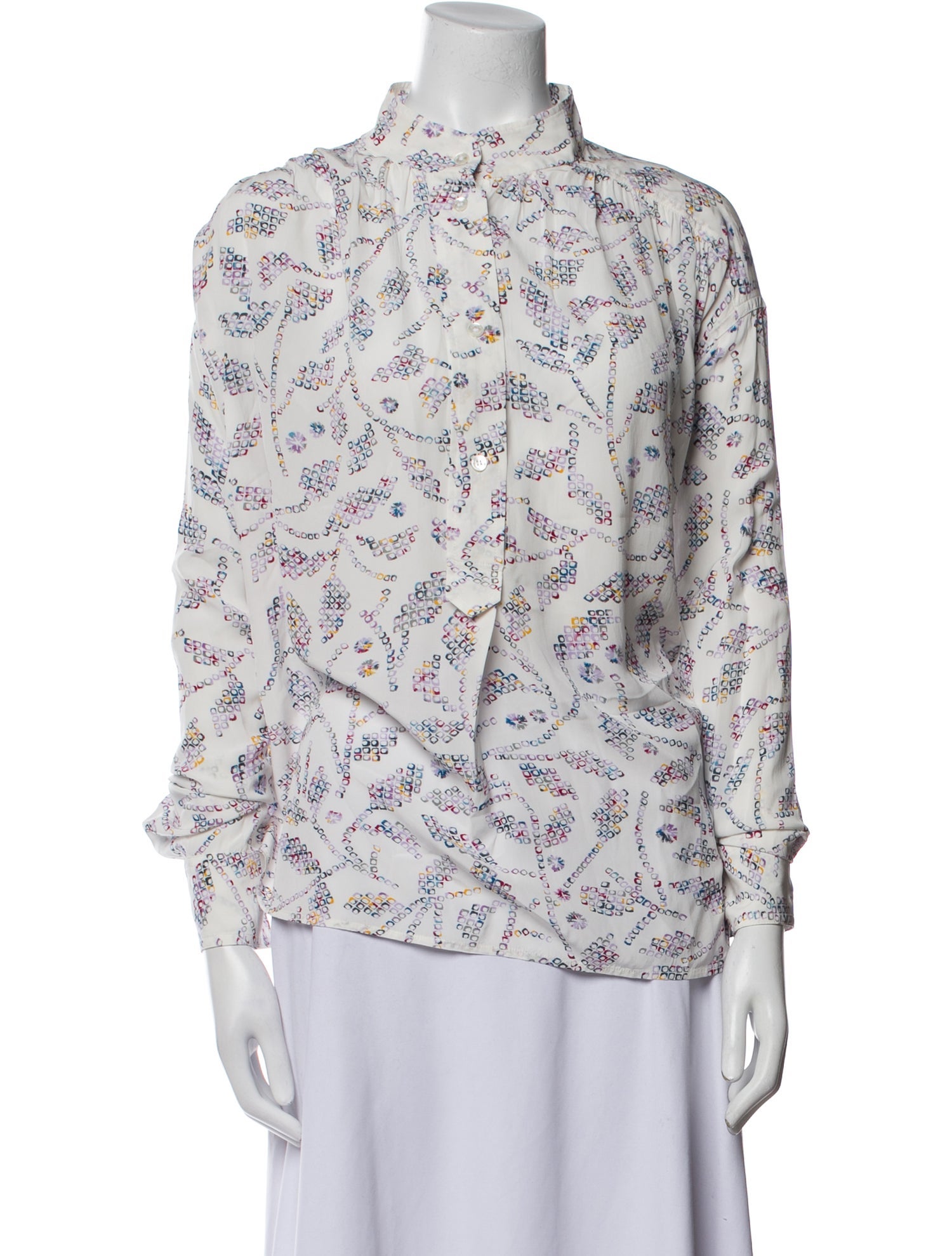 Étoile Isabel Marant Floral Print Mock Neck Blouse