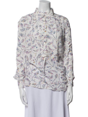Étoile Isabel Marant Floral Print Mock Neck Blouse
