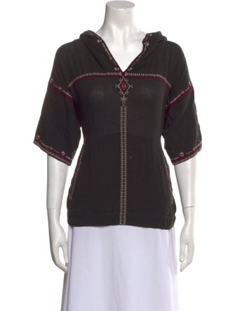 Étoile Isabel Marant V-Neck Three-Quarter Sleeve Sweatshirt