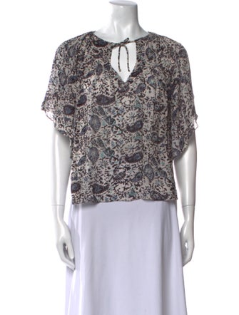 Étoile Isabel Marant Paisley Print Three-Quarter Sleeve Blouse