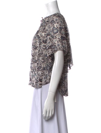Étoile Isabel Marant Paisley Print Three-Quarter Sleeve Blouse