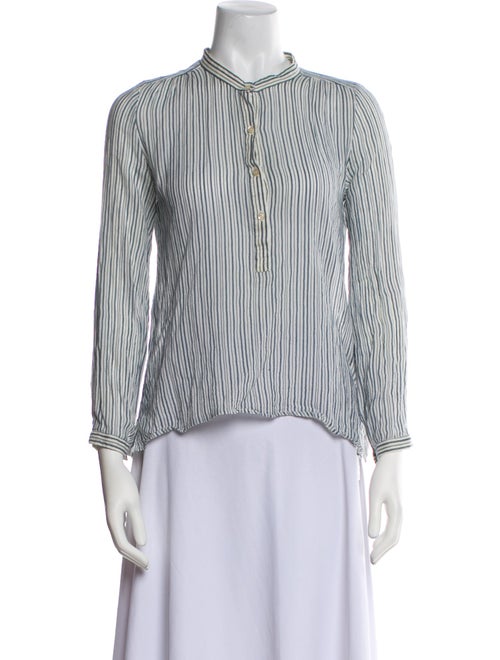 Étoile Isabel Marant Striped Mock Neck Button-Up Top