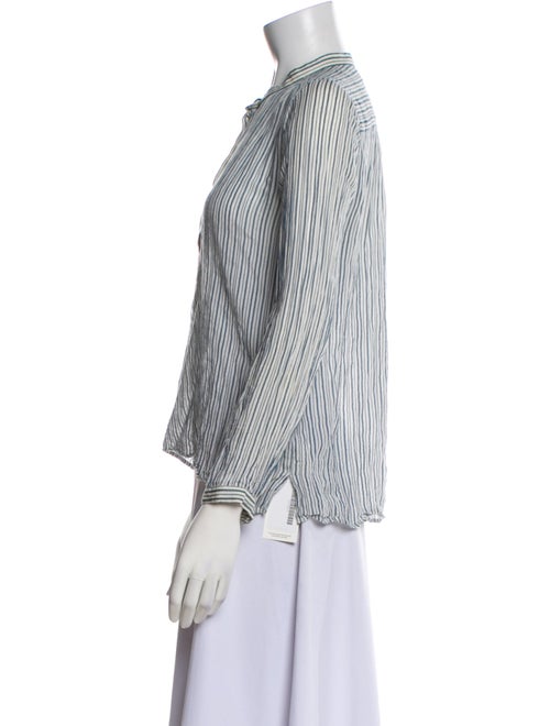 Étoile Isabel Marant Striped Mock Neck Button-Up Top