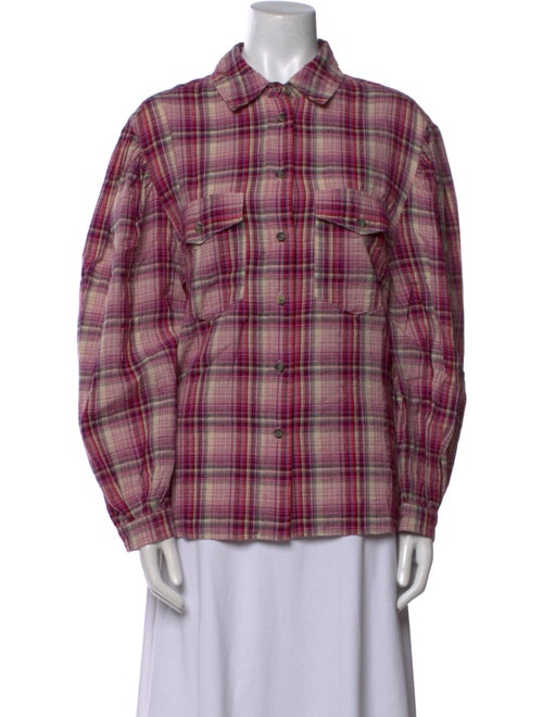 Étoile Isabel Marant Plaid Print Long Sleeve Button-Up Top