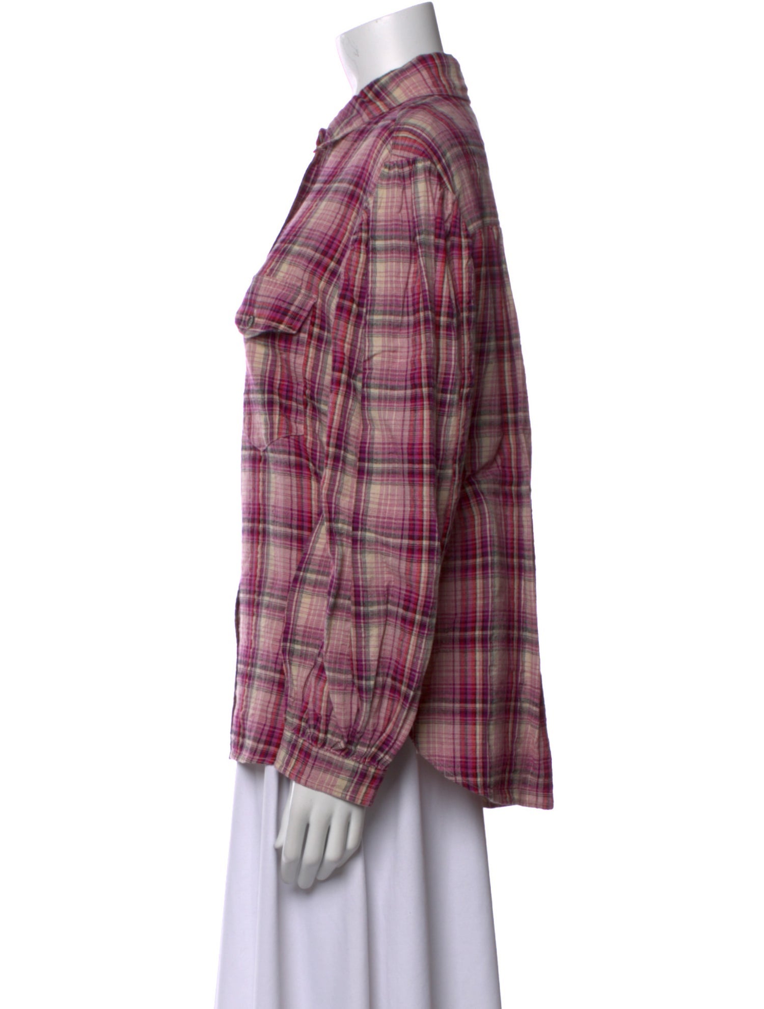 Étoile Isabel Marant Plaid Print Long Sleeve Button-Up Top
