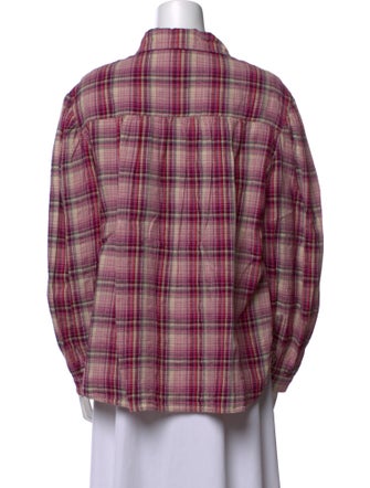 Étoile Isabel Marant Plaid Print Long Sleeve Button-Up Top