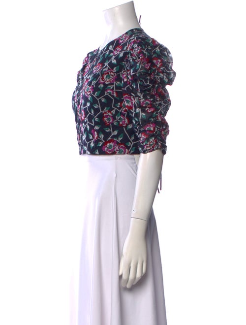 Étoile Isabel Marant Floral Print Crew Neck Crop Top