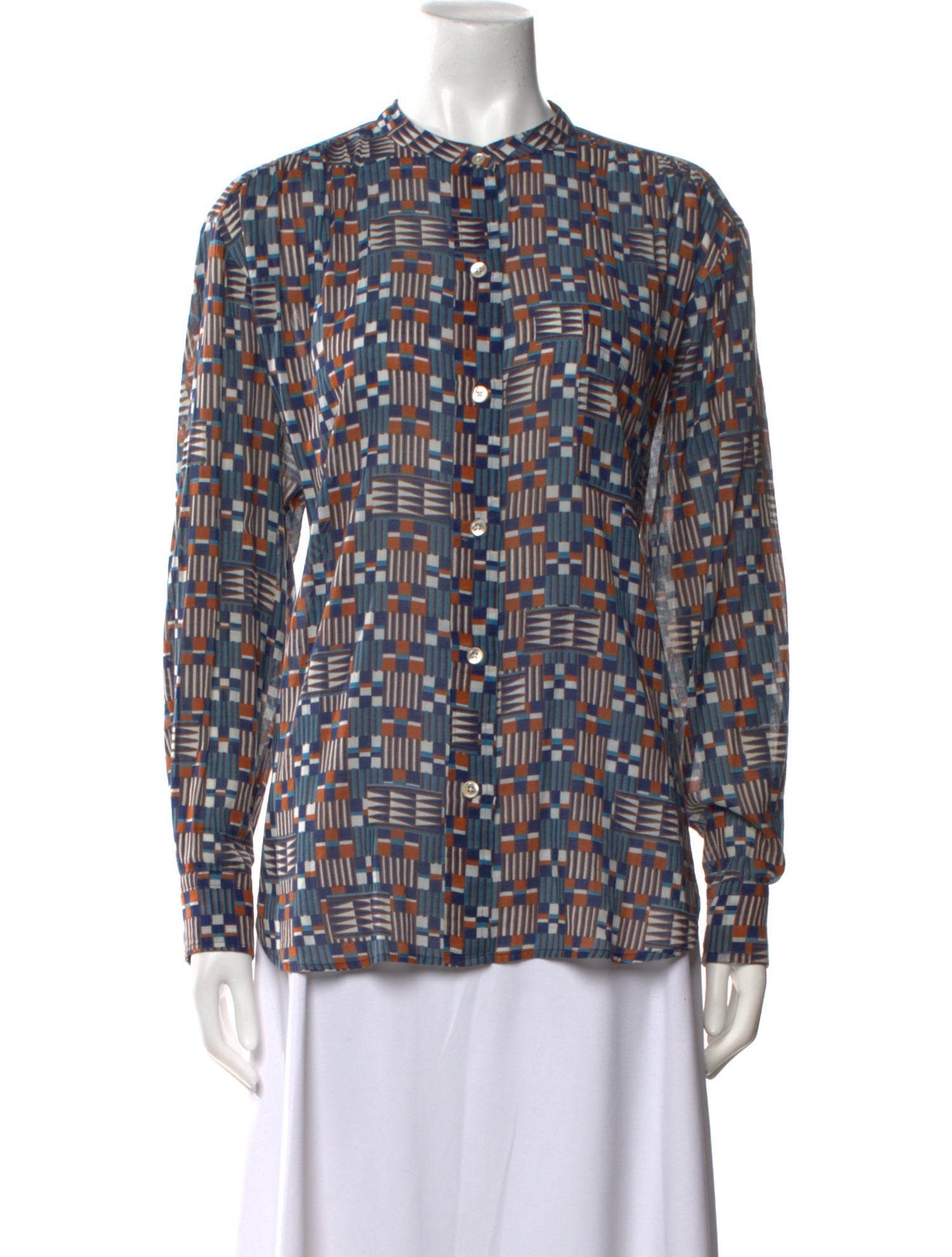 Étoile Isabel Marant Printed Crew Neck Button-Up Top