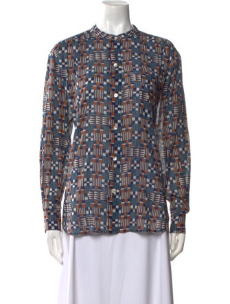 Étoile Isabel Marant Printed Crew Neck Button-Up Top