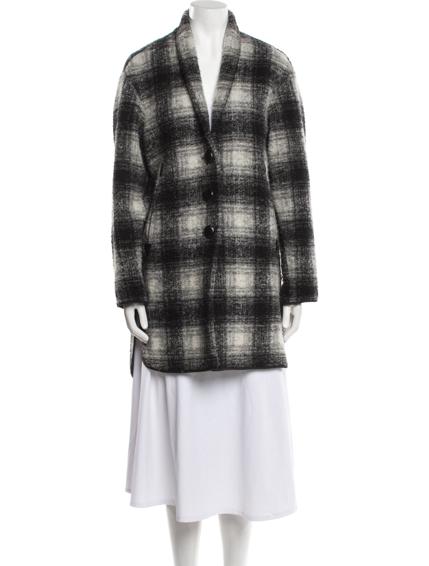 Étoile Isabel Marant Wool Plaid Print Coat