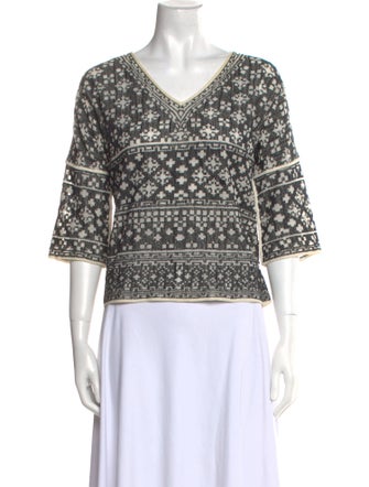 Étoile Isabel Marant Printed V-Neck Sweater